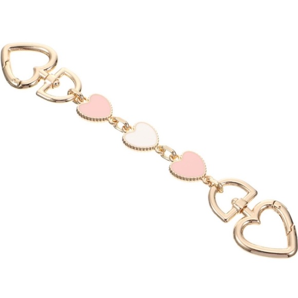 🌸3/$25 Pink Hearts Purse Extender Chain, Handbag Purse Strap Extender Charm - Picture 13 of 15